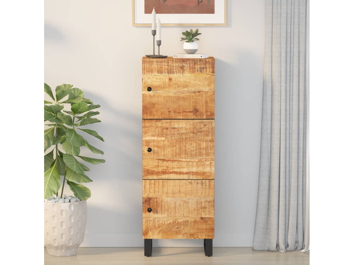 Vidaxl Aparador Alto C/ 3 Portas 40x33x110 Cm Mangueira Maciça/ferro