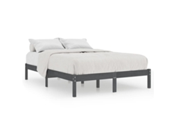 Bed Frame, Bed Frames Vidaxl Cinzeto Madeira De Pinho (200 X 200 Cm)