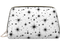 Nécessaire Preta com Estampa de Estrelas Necessaire Viagem Feminina Grande Espuma Viagens Férias | S/MARCA