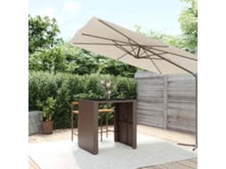Vidaxl Mesa De Bar Com Tampo De Vidro 105x80x110 Cm Vime Pe Castanho