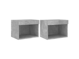 Conjunto de Mesas de Cabeceira de Parede com Luzes Led Cinzento Cimento MAISON EXCLUSIVE