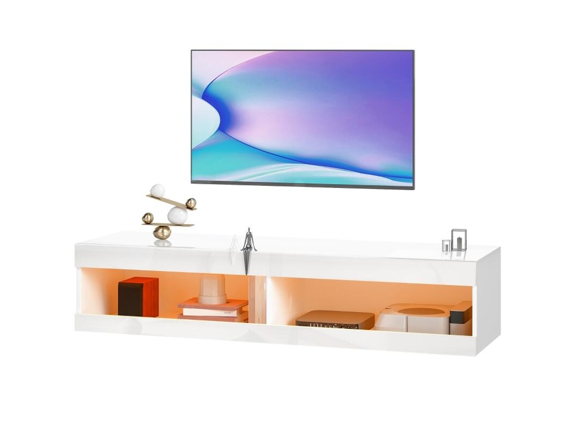 Este Suporte Para Tv Possui Luzes Led Rgb Integradas Que Podem Ser Controladas Por Um Comando, Exibindo 16 Cores Diferentes.