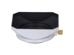 Guarda-chuva quadrado retrô de 46 mm para lentes de câmeras digitais e sem espelho, prateado.