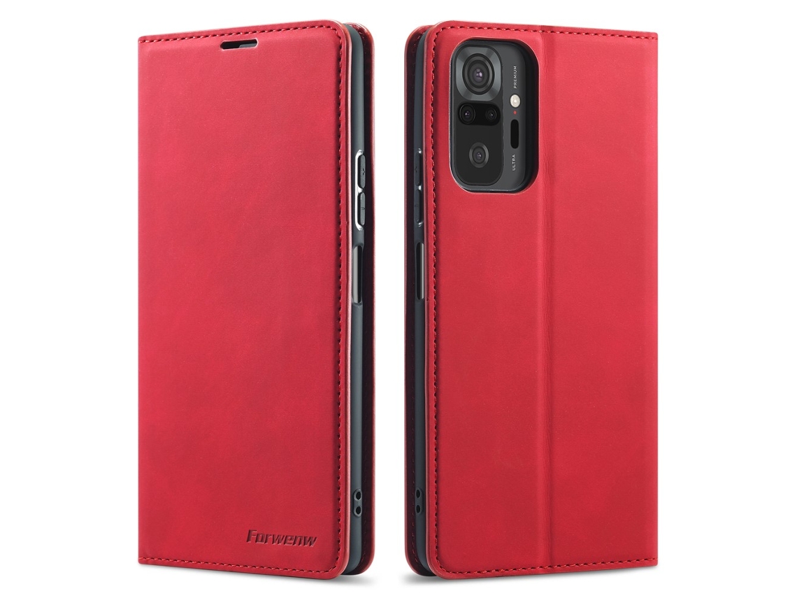 Capa Toque Sedoso Note Para Xiaomi Xiaomi Redmi Note 10 Pro/redmi Note 10 Pro Max Pele Sintética Vermelho