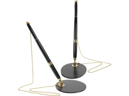Pacote com 2 Conjunto de Canetas Balcão Alipis em Aço Inoxidável Preto, Unidades, Escrita Suave e Design Moder