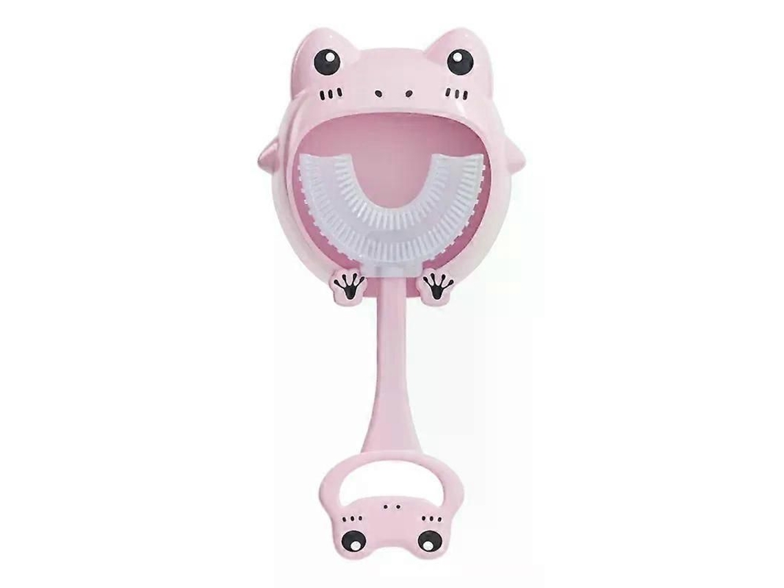 Escova de Dentes Infantil em Formato Sapo Desenho Animado, com Limpeza 360 Graus U, Feita Silic One Macio. Ideal para Hi GOKOCO