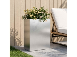 Vidaxl Vaso De Jardim Prateado 40 X 20 X 50 Cm Aço Inoxidável