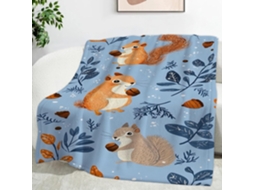 Manta de Esquilo e Pinha 220x240 Cm Multifuncional Macia Aconchegante em Flanela Ideal para Cama Escritório Co