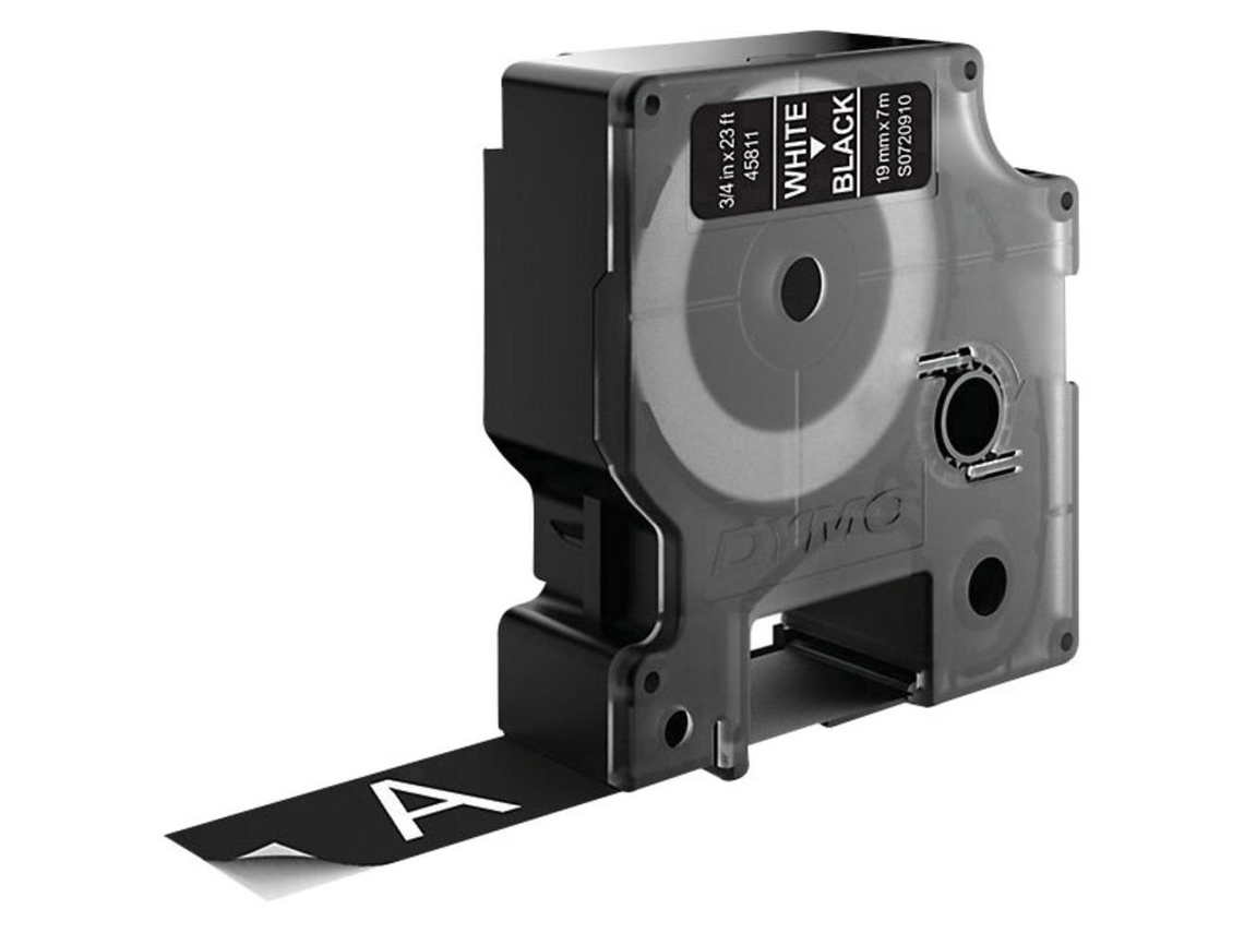 Fita para Etiquetadora DYMO 45811 19mm X 7m Branco e Preto