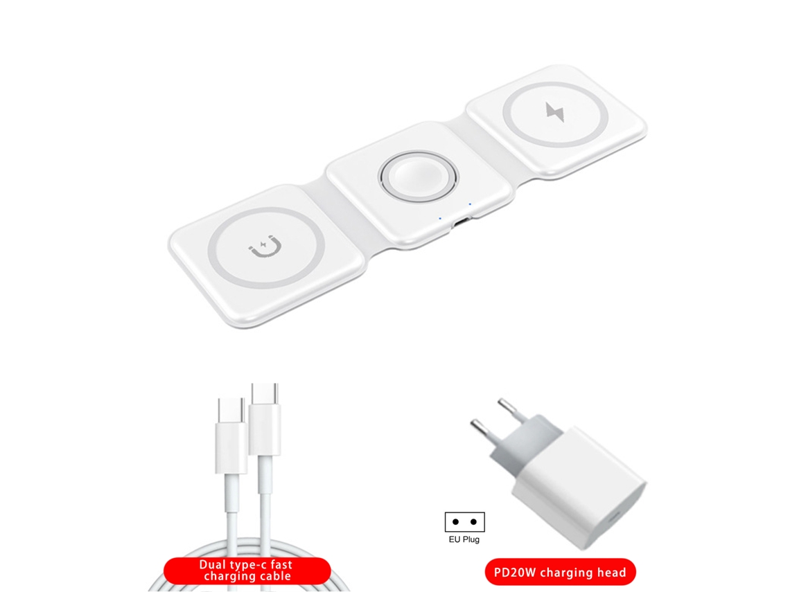 Carregador Sem Fio LAXISCREED 3 em 1 20w Rápido