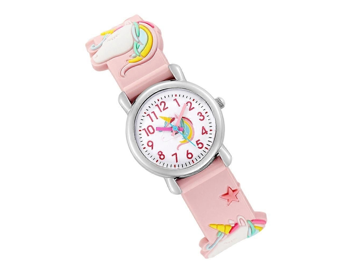 Relógio Infantil Feminino Com Design Criativo E Delicado De Desenho Animado, Ideal Para Uso Em Casa Passeios. 1 Conj Unto.