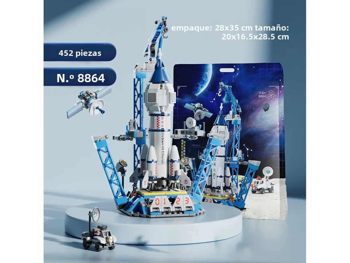 (estilo 6) Conjunto De Montagem De Modelo Do Centro De Lançamento Lunar E Da Nave Espacial