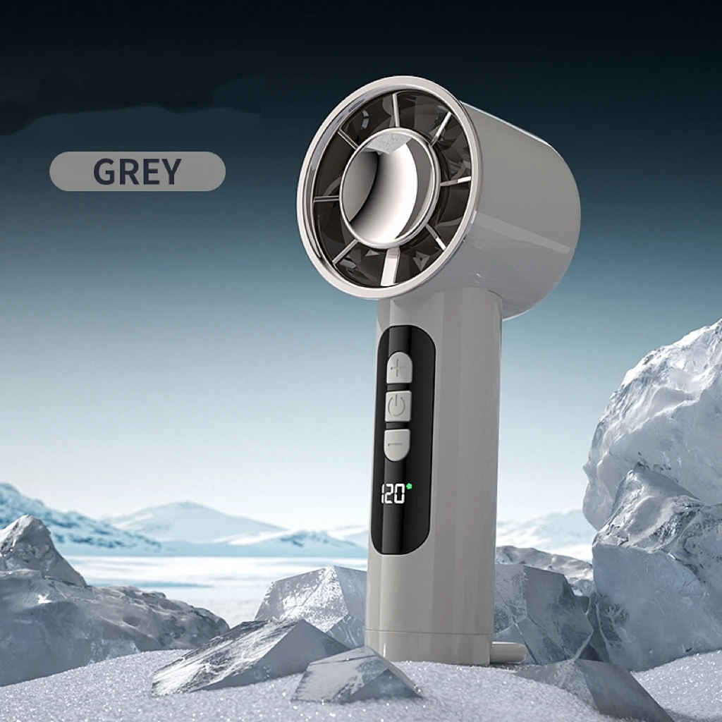 (cinza) Ventilador Portátil De Alta Velocidade, Recarregável Com Bateria De 1200mah.
