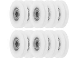 Conjunto De 10 Polias Redondas De Nylon Com Rolamento 625 Integrado E Design Com Ranhura Em U.