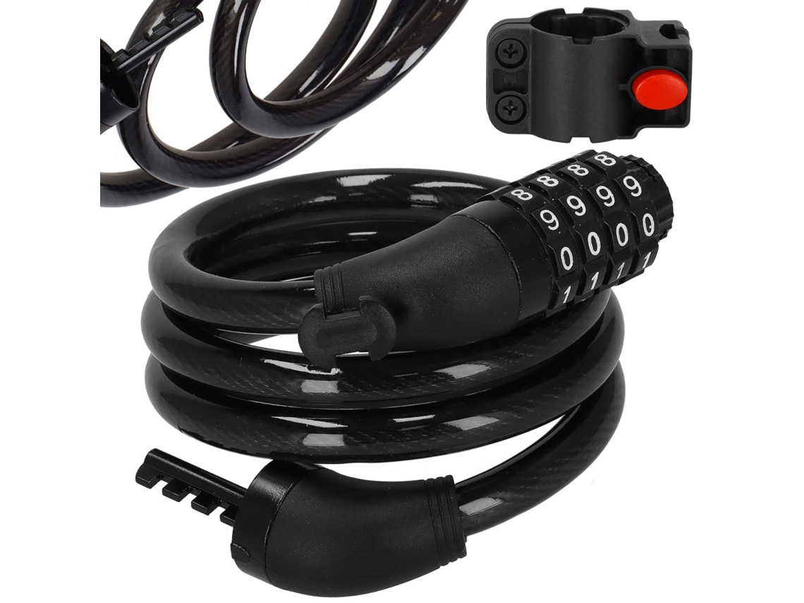 Cadeado de Cabo em Espiral para Bicicleta com Código 95 Cm