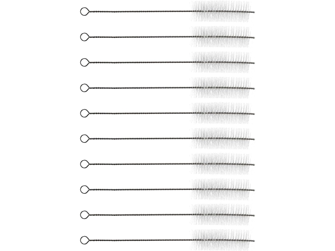 Conjunto De 10 Escovas Limpeza Multifuncionais Com Canudo Longo, Cabo Portátil De Nylon E Aço Inoxidável, Ideais Para