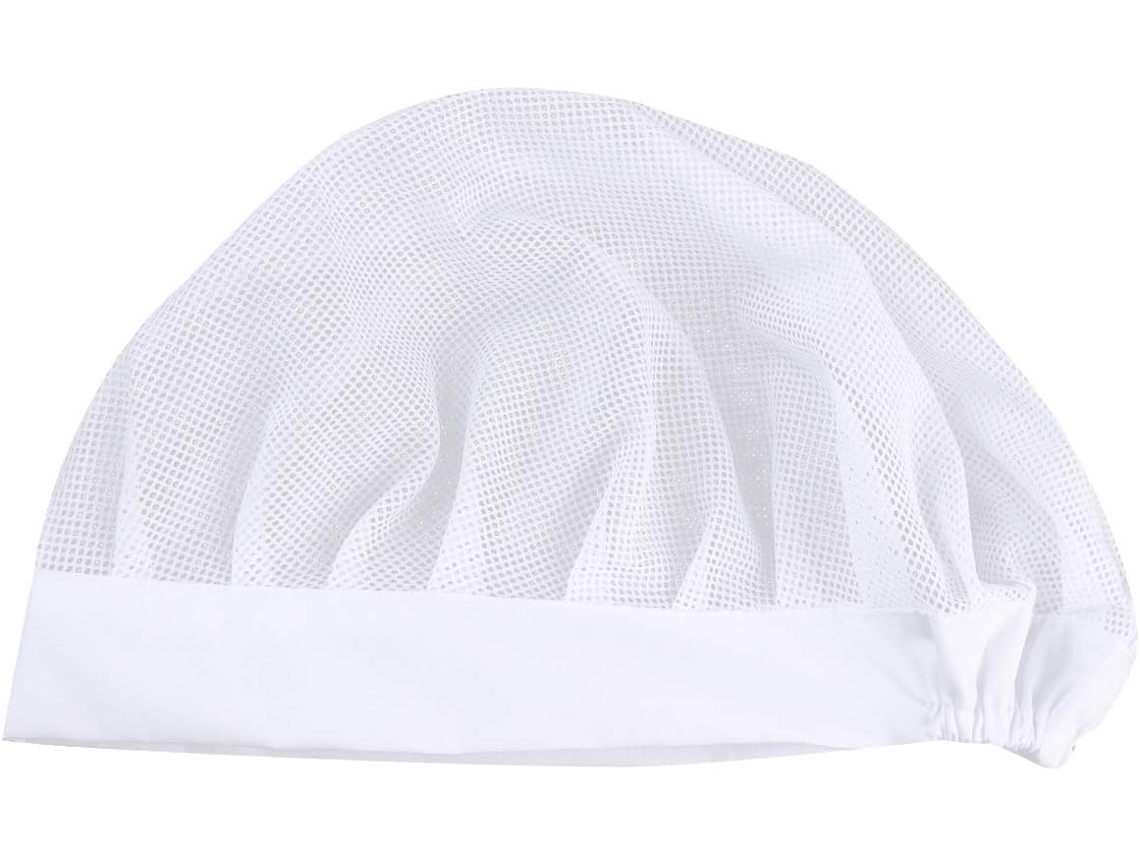 Gorro Elástico De Algodão Branco, Gorro Respirável De Aba Larga Antiqueda, Com Rede Para Proteção Contra Queda De Cabelo.