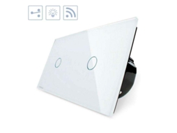 Comutador Táctil + Remoto 2 Botõees Frontal Branco