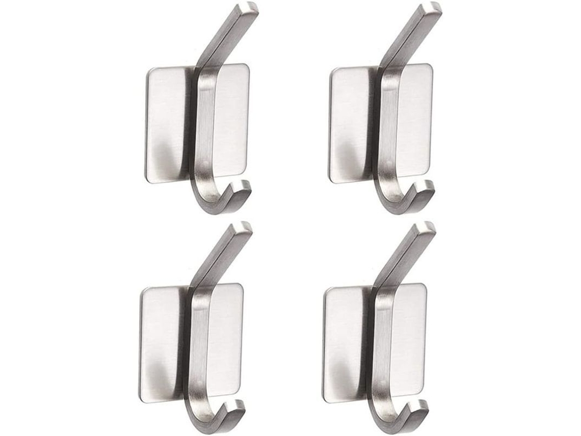 4 Ganchos De Acero Inoxidable Autoadhesivos Para Baño Pared Puerta Ropa Pantalones