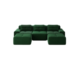 Sofá Modular de 2 Lugares Ondulado, bege, almofadas Profundas e Removíveis, sem Montagem PAPRIKA SHOP