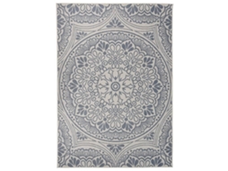 Vidaxl Tapete De Tecido Plano Para Exterior 140x200 Cm Padrão Azul