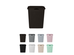 Cesto Para La Colada 38l De Plástico Con Asas - Cubo Ropa Sucia Con Tapa  49 X 39 X 30 Cm Marrón 38 Litros