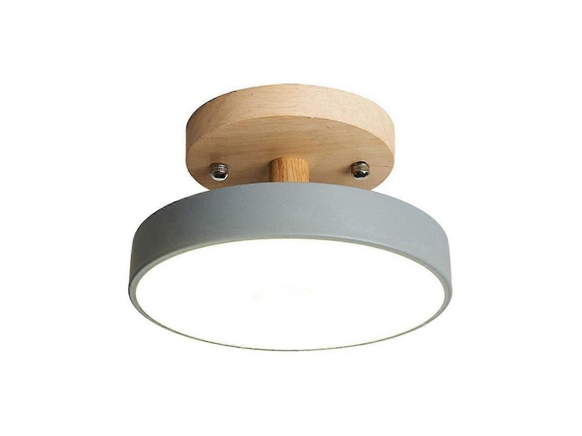 Lâmpada De Teto Com 3 Cores De Luz (quente/frio/neutro) 12w Led Chip Incluído 18cm Cinza Cinza
