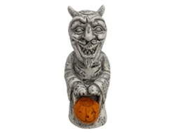 Ornamento Halloween Cabeça De Anão Abóbora De Resina