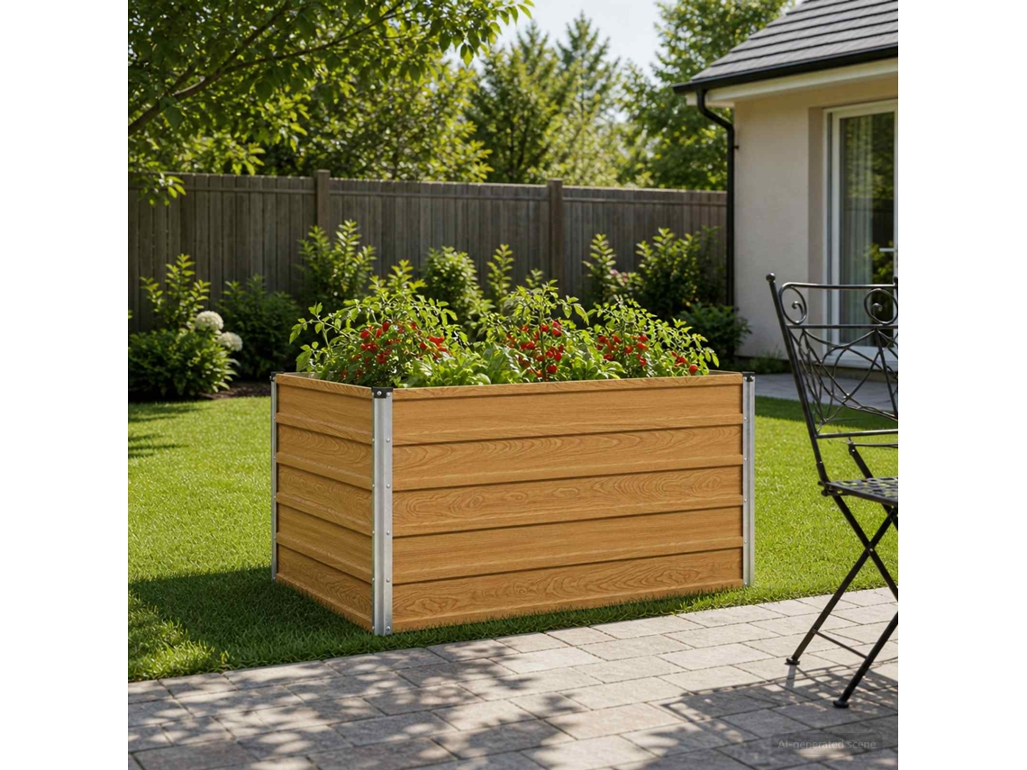 Vidaxl Cama De Jardim Elevada Natural 100 X 80 X 55 Cm