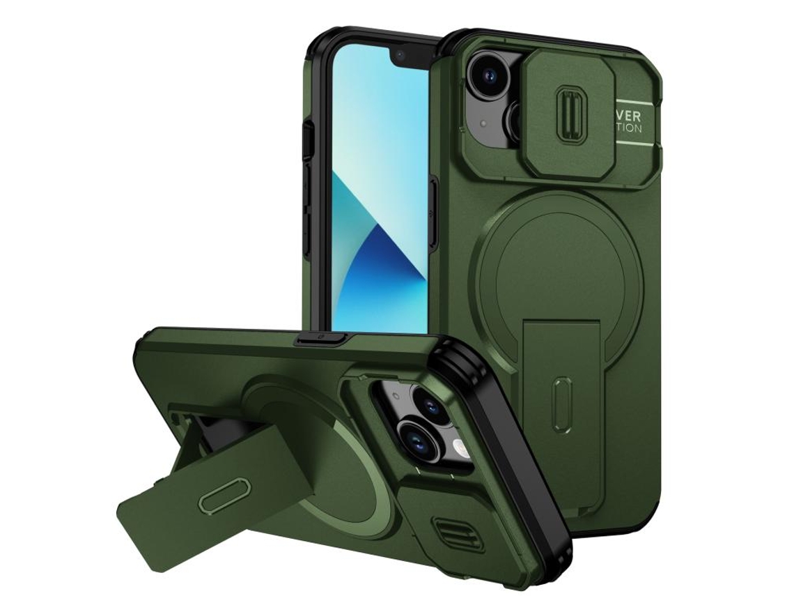 Capa Com Suporte Magsafe Para Iphone 13 - Abertura Deslizante Com Proteção De Câmara