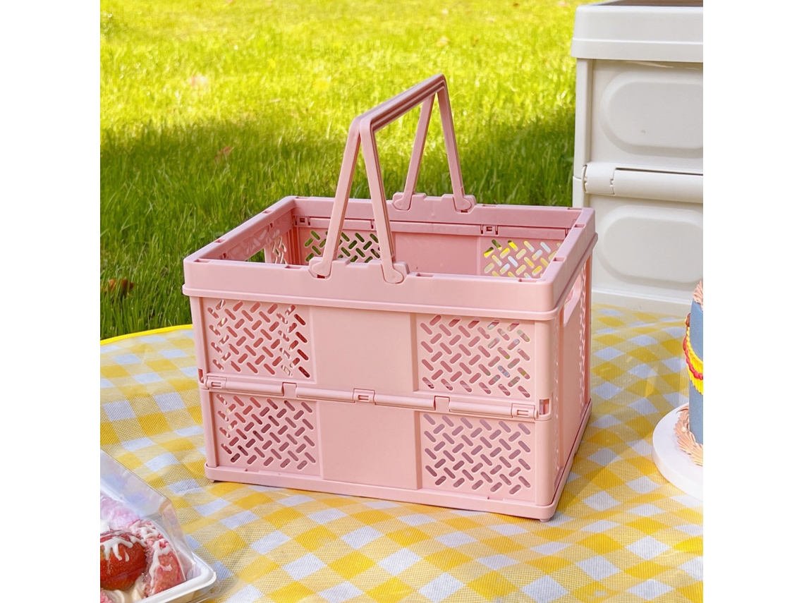 Cesta de Armazenamento Oca, Plástica, Plegável, Reutilizável, para Brinquedos, Roupa, Amarela, 250x110x220mm