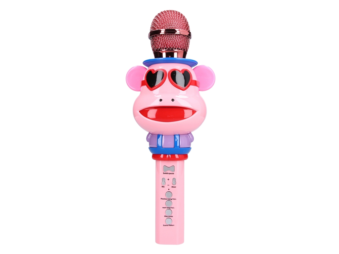 Mali brinquedo de Karaokê Portátil Sem Fio Cartoon para Crianças Rosa com Bateria 1500mah