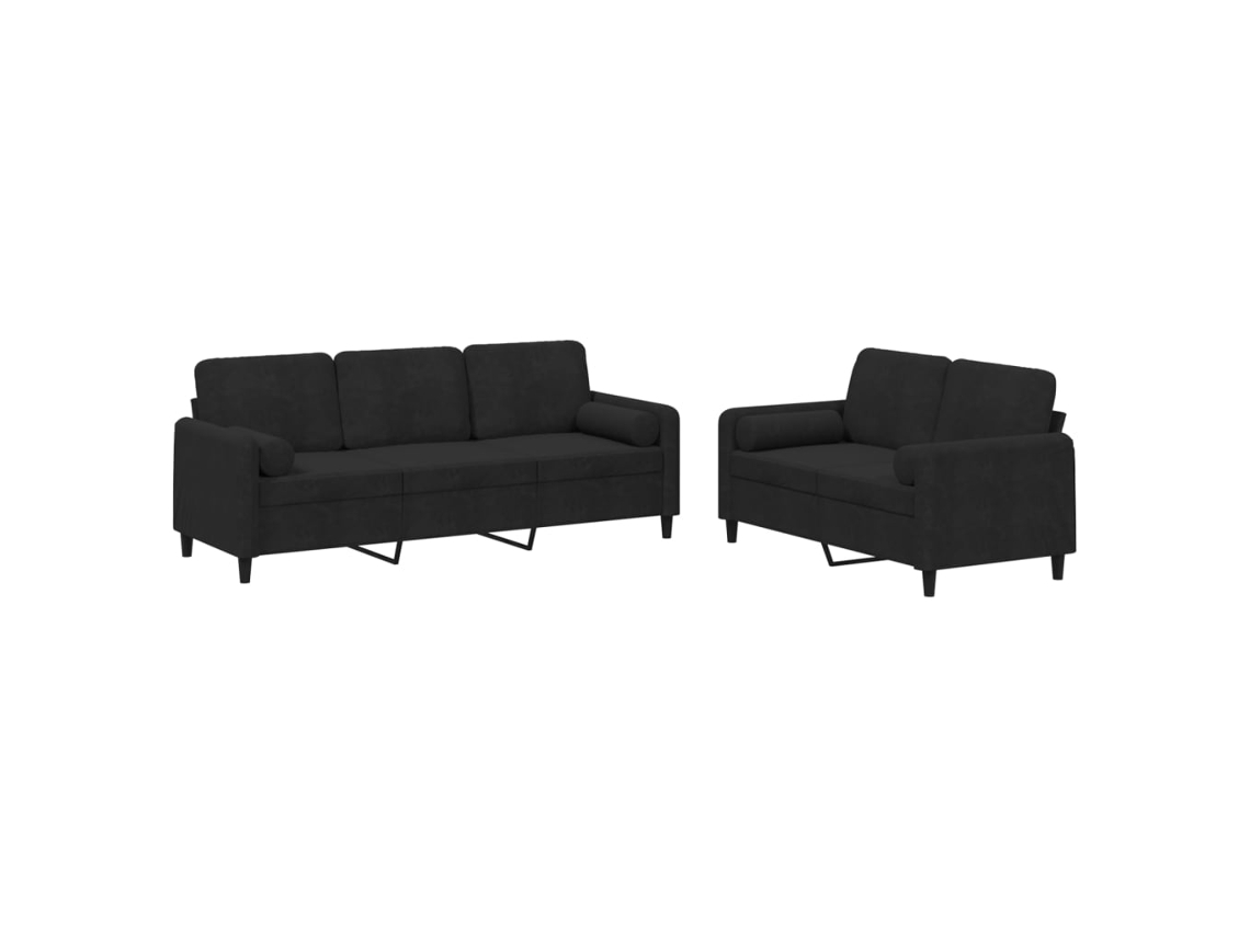 Sofa Set, Sofa Sets Vidaxl Preto Veludo (n/a)