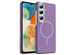 Capa Para Samsung Galaxy A24 4g Fina Circular Magsafe À Prova De Choque Dourada Em Policarbonato Roxa