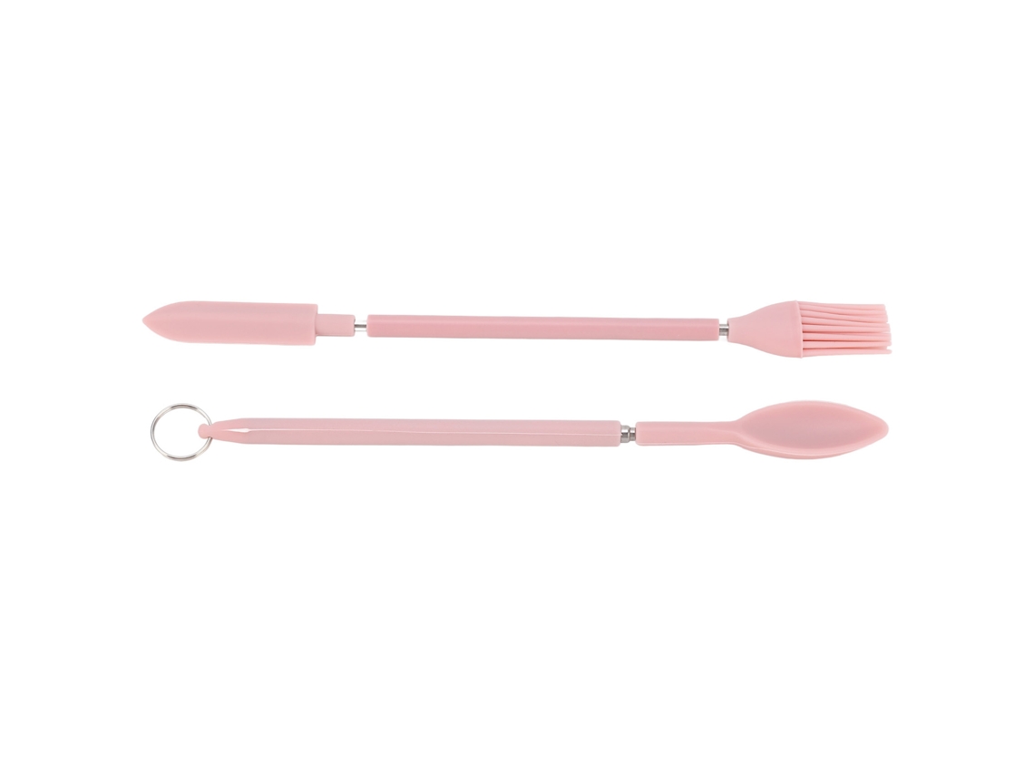 Conjunto de mini espátulas de maquiagem telescópicas retráteis de silicone