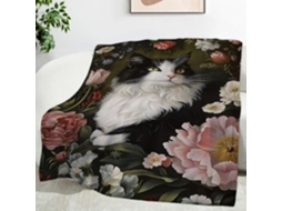 Manta Grande com Estampa Floral Ideal para Gatos 180x200 Cm Multifuncional Macia e Aconchegante Feita de Flane