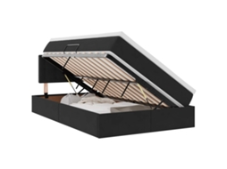 Cama com Arrumação e Led com Colchão Preto Veludo MAISON EXCLUSIVE (120x200 cm)