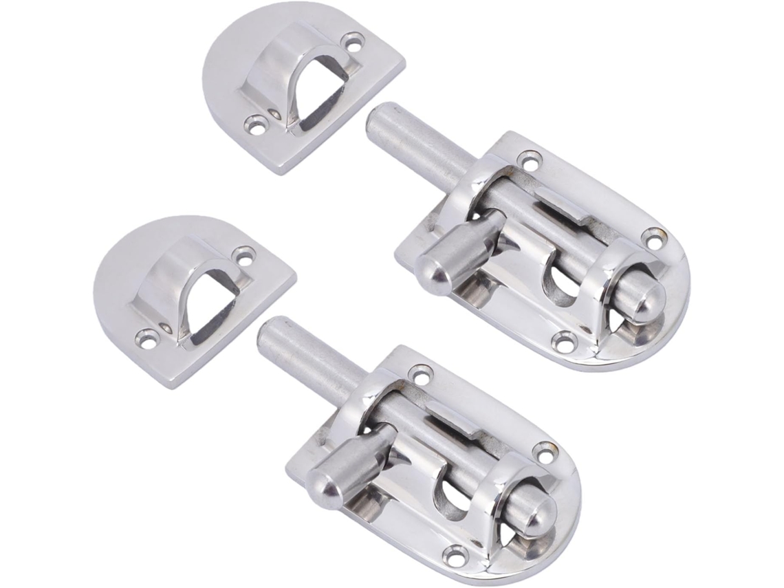 Fechadura Deslizante Acuto Em Aço Inoxidável 316de Grau Marítimo, 90mm, Com Acabamento Espelhado, Para Janelas, Portas
