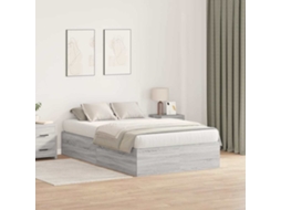 Vidaxl Estrado De Cama Com Arrumação Cinza Sonoma 120 X 200 Cm