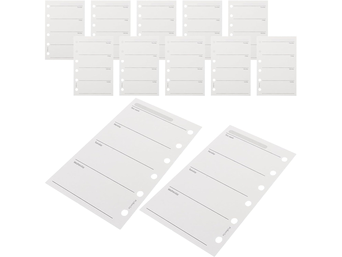 Agenda De Papel Reto Verso 120 G/m², 200 Peças Recarregáveis Para Pessoal A7, Perfuradas 6 Folhas