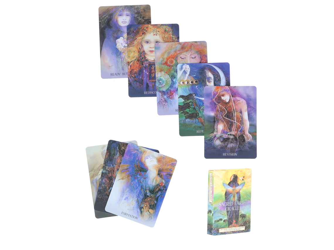 Cartas De Tarot De Papel Recubierto Scared Earth Para Adivinación Y Juego De Mesa Interactivo Cartas