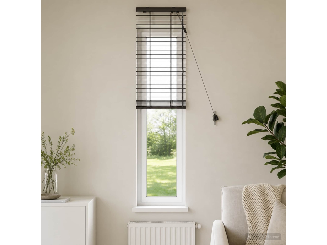 Vidaxl Cortina Veneziana Marrom Escuro 40 X 160 Cm 35 Mm
