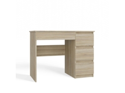 Secretária Direita Com 4 Gavetas, 51 Cm, X 130 Cm, X 76 Cm, Branco, Carvalho Sonoma 3E 3XE LIVING.COM