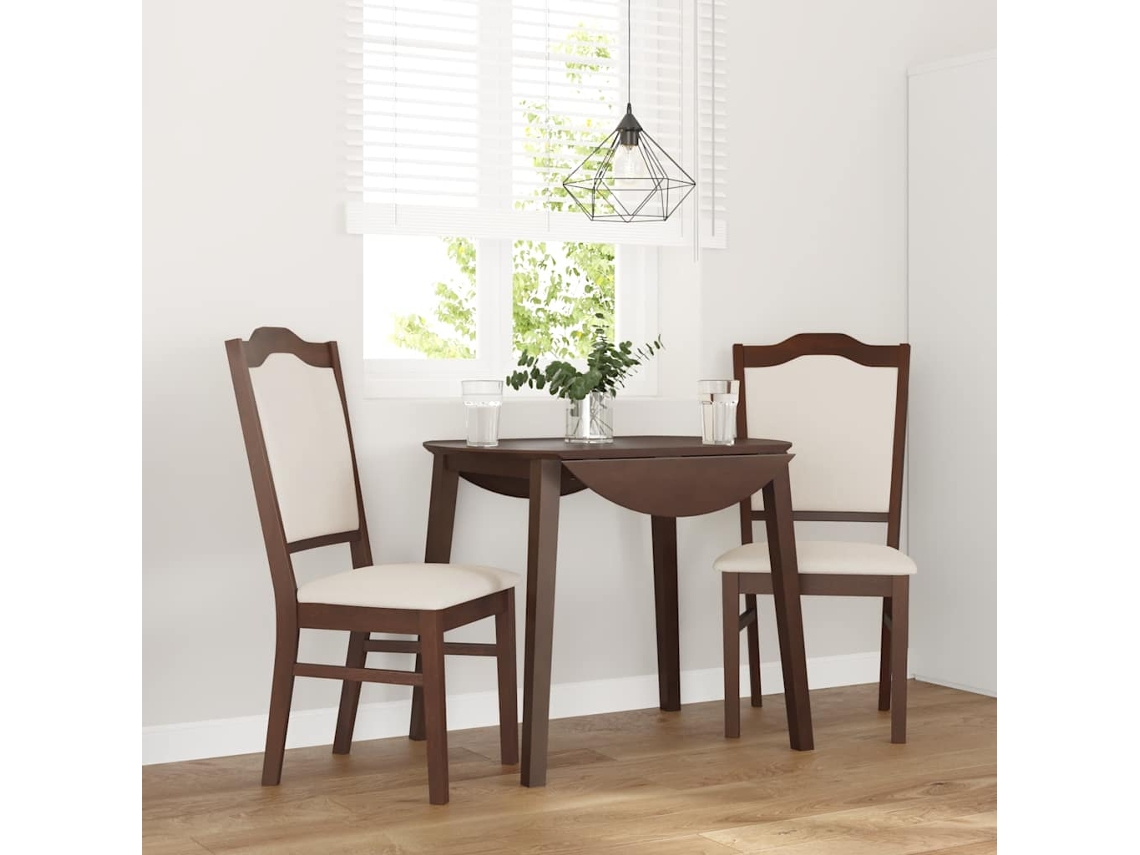 Vidaxl Cadeiras De Jantar Com Almofadões 2 Pcs Madeira Maciça Castanho