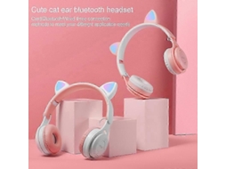 Fone de Ouvido Bluetooth Dobrável M6 com Orelhas de Gato Luminosas, Entrada de 3,5 Mm, Slot para Cartão Tf TAISHENGDA