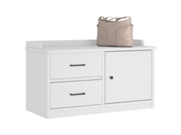 Vidaxl Banco De Entrada Sandnes Branco 87x40x50 Cm Pinho Maciço