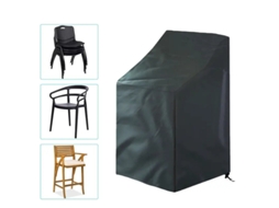 Capa Cadeira Jardim - Proteção Móveis Exterior - Capa Cadeira Exterior - Tecido Oxford - Preto - 65x65x120 Cm