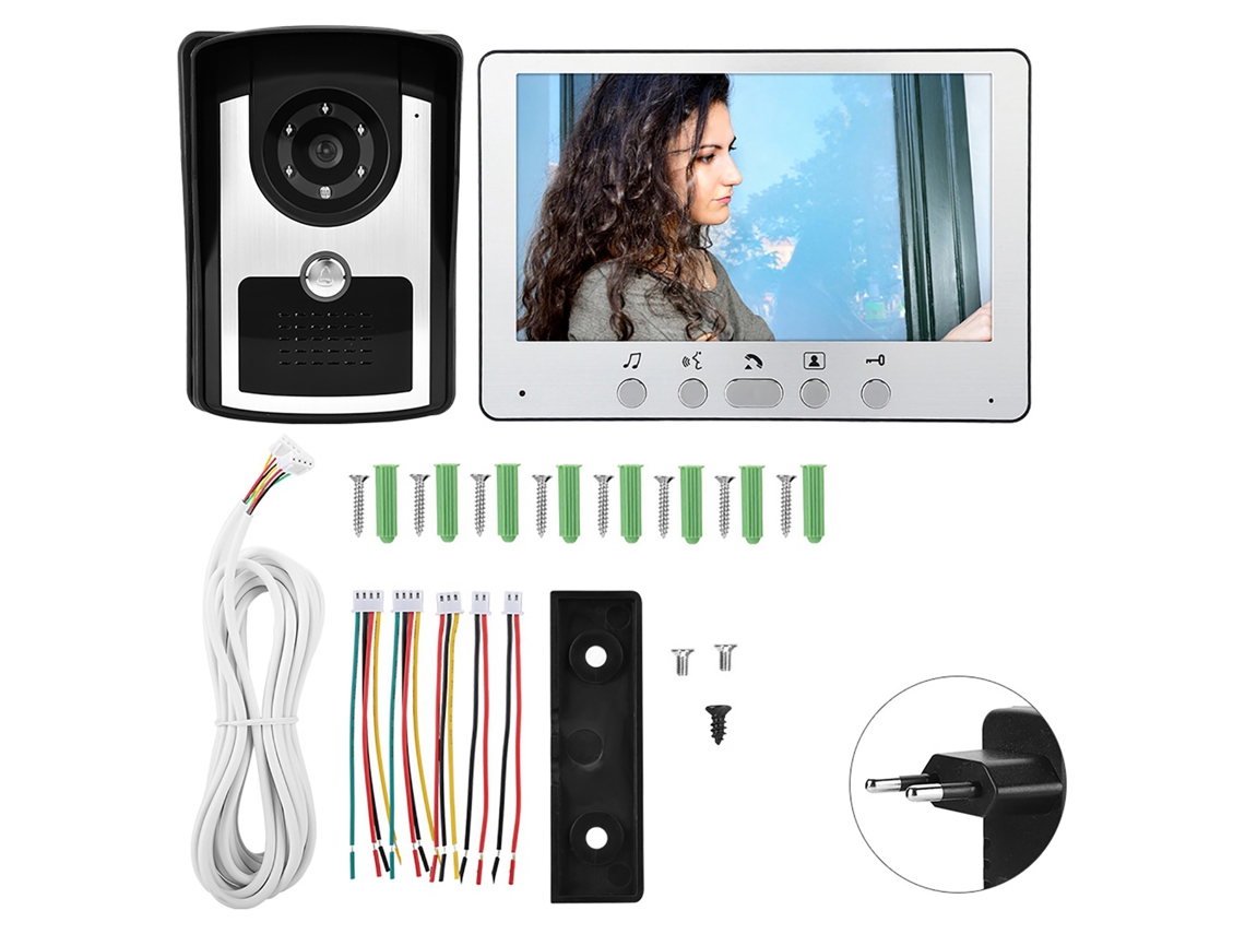 Interfone De Vídeo Com Fio De 7 Polegadas (tela Grande De 7 Polegadas, Compatível Com Norma Europeia, 110v-240v)