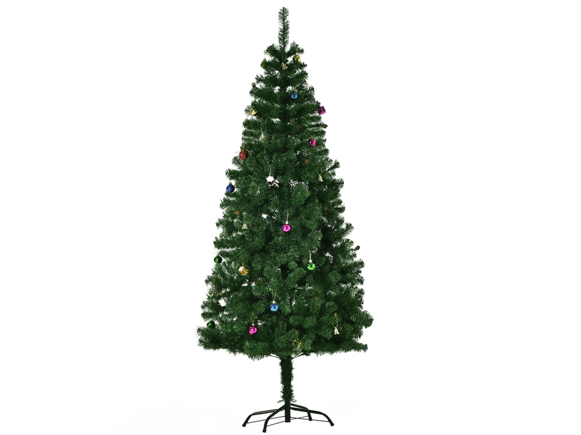 Árvore Natal de Artificial 180 Cm com 624 Galhos Enfeites Pinhas Pinhas Decoração de Natal para Interiores Verde
