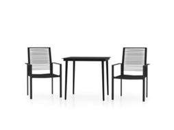 Dining Set, Dining Sets Vidaxl Preto Aço (mesa Com 80 Cm De Comprimento)